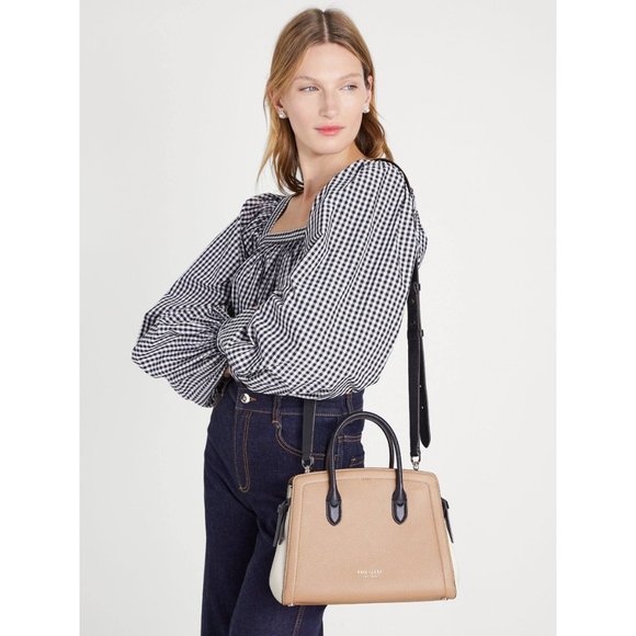 New Kate Spade Knott Colorblocked Pebble Leather Medium Satchel Leather Multi - Picture 3 of 6